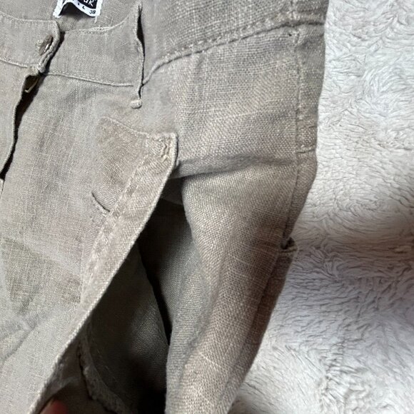 Merkür Tekstil Women's Linen Cargo Pants Size 38 Beige Straight Leg Mid-Rise - Picture 7 of 10